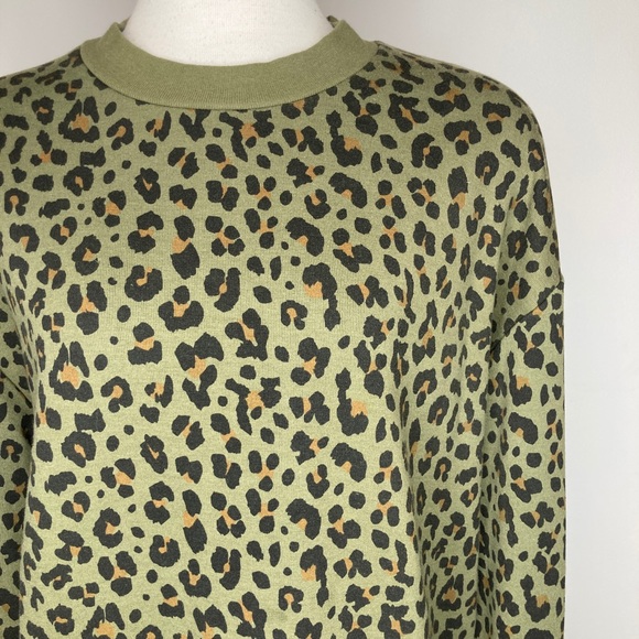DJAB green leopard print sweater SIZE MD - Picture 1 of 9
